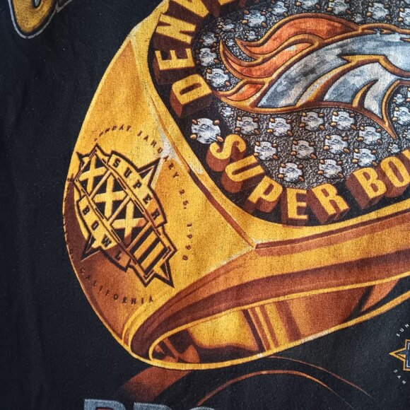 XL T-shirt Super Bowl XXXII Champions Denver Broncos Pro Player Cotton Vtg 1998 - Picture 4 of 7